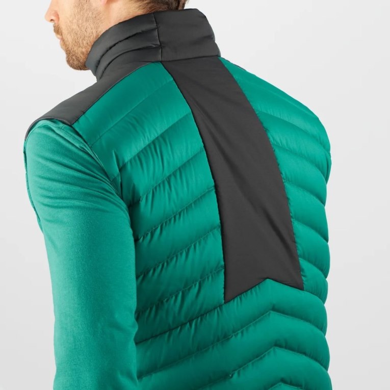 Green Salomon Essential Xwarm Down Men's Insulated Vests | PH 83049G